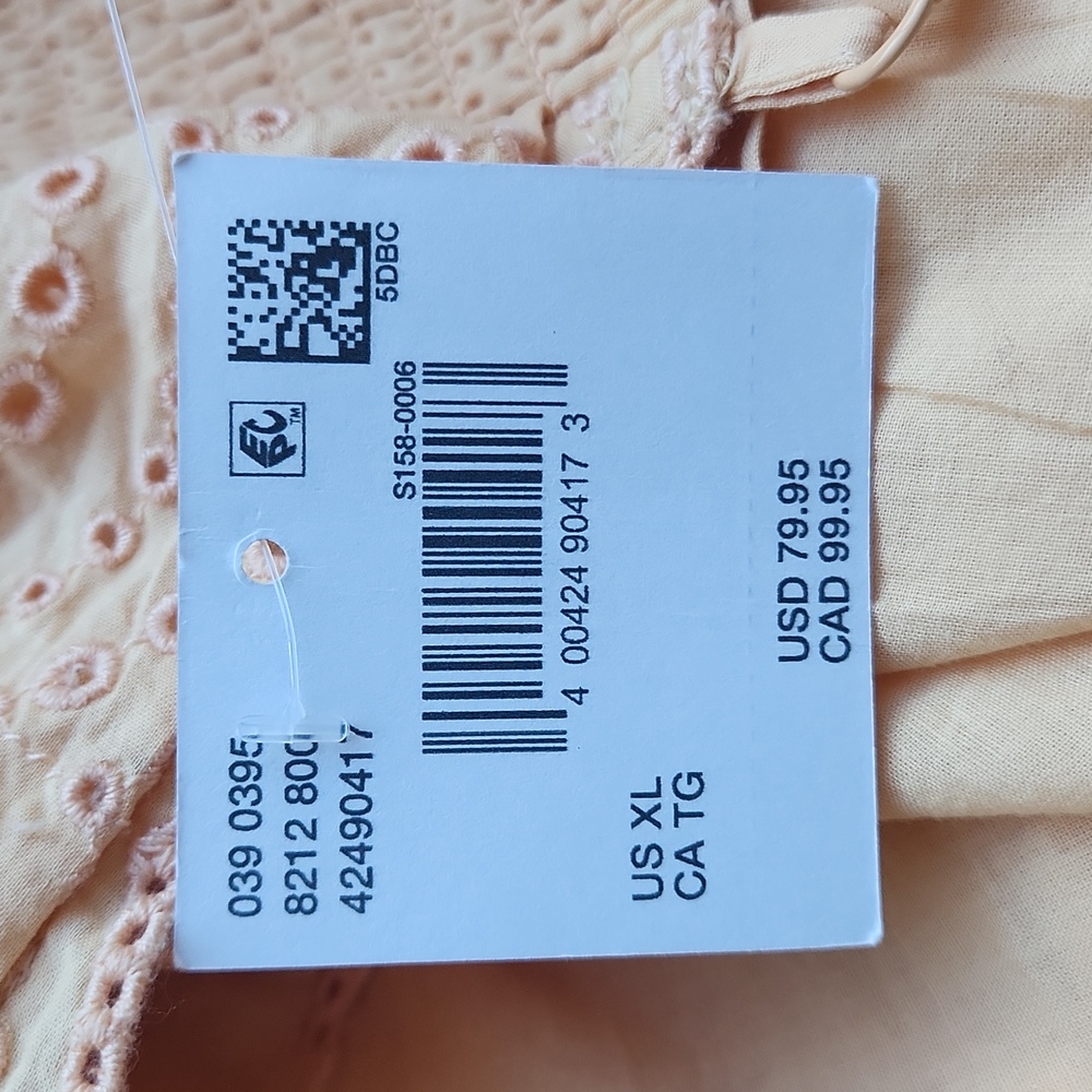 New American Eagle Orange Scalloped Midi Dress Size XL - Picture 9 of 11